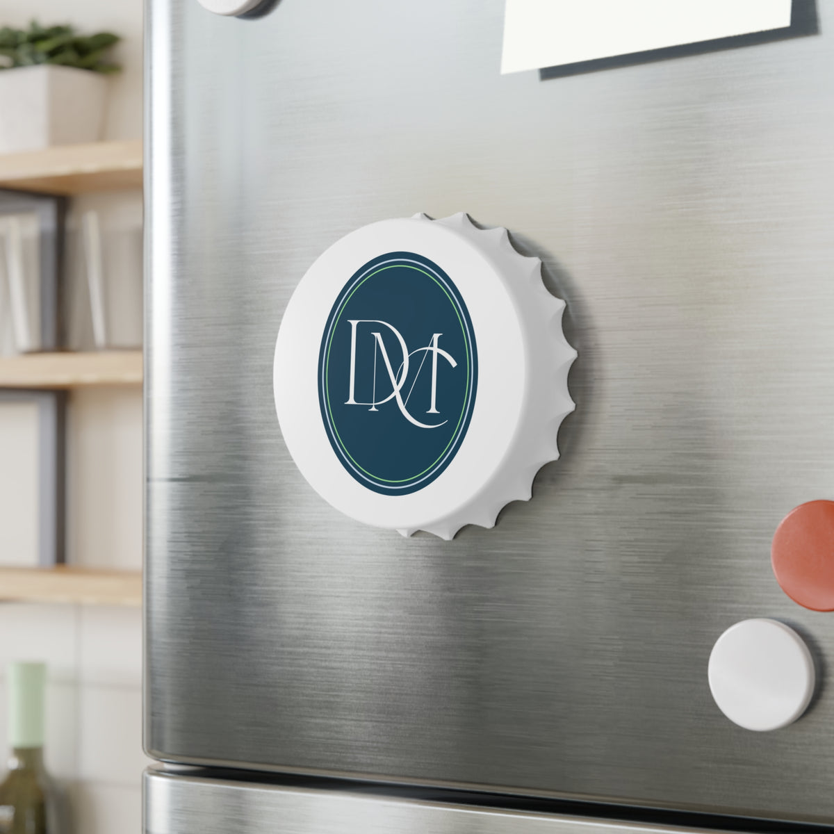 Monogram Bottle Opener — Elegant DM Initials Beer Cap Opener
