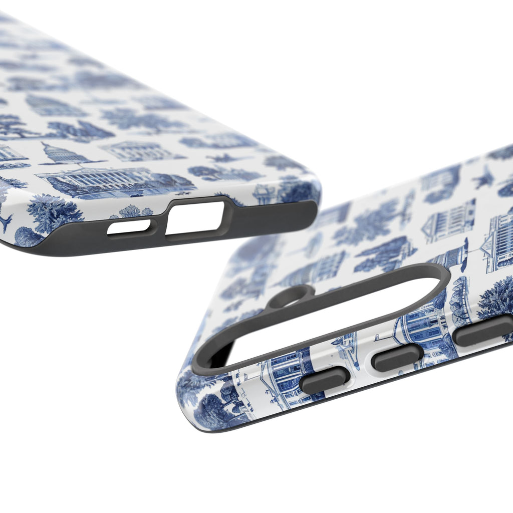 Washington DC Toile Phone Case — Blue Scenic Capitol Protective Tough Case