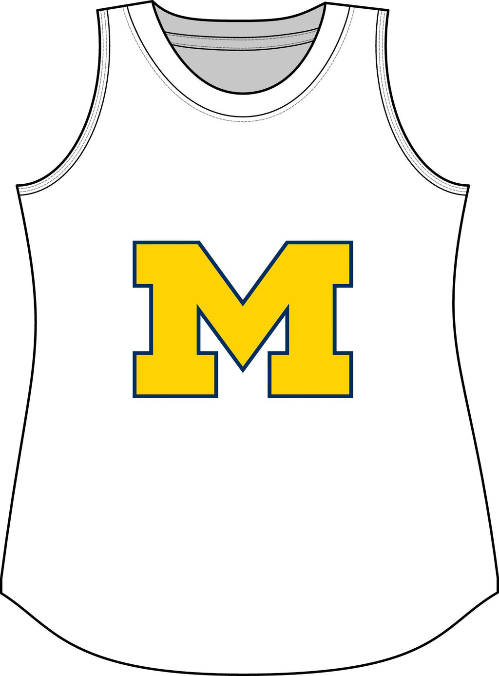 M Block Women's Relaxed Tank Top — Collegiate Yellow Logo Muscle Tee