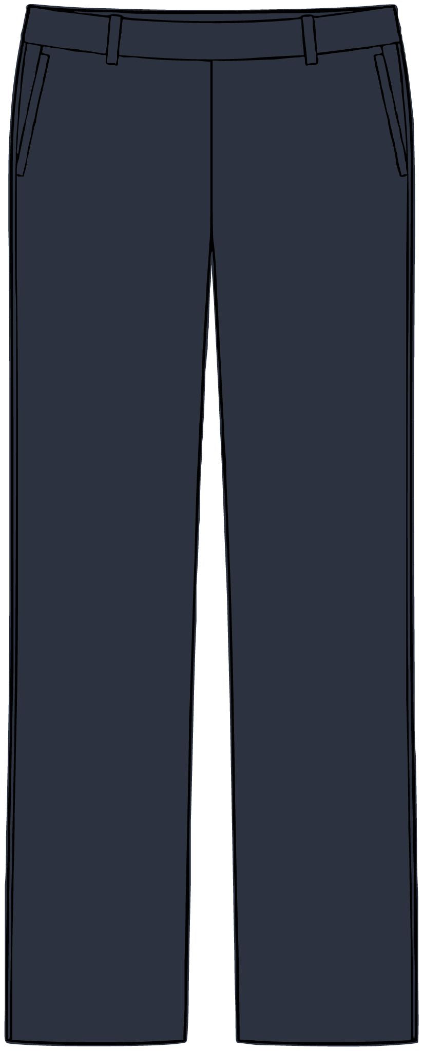 Women's Navy Straight-Leg Trousers with Monogram Accent