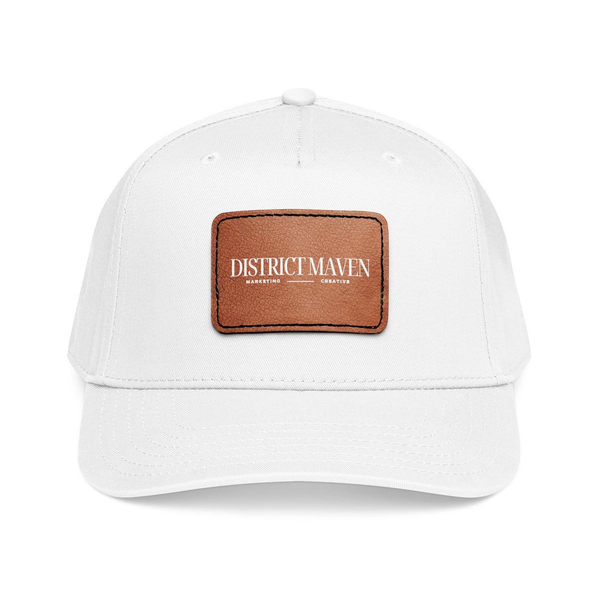 Leather Patch Baseball Cap — 'District Maven' Mid-Profile Cap