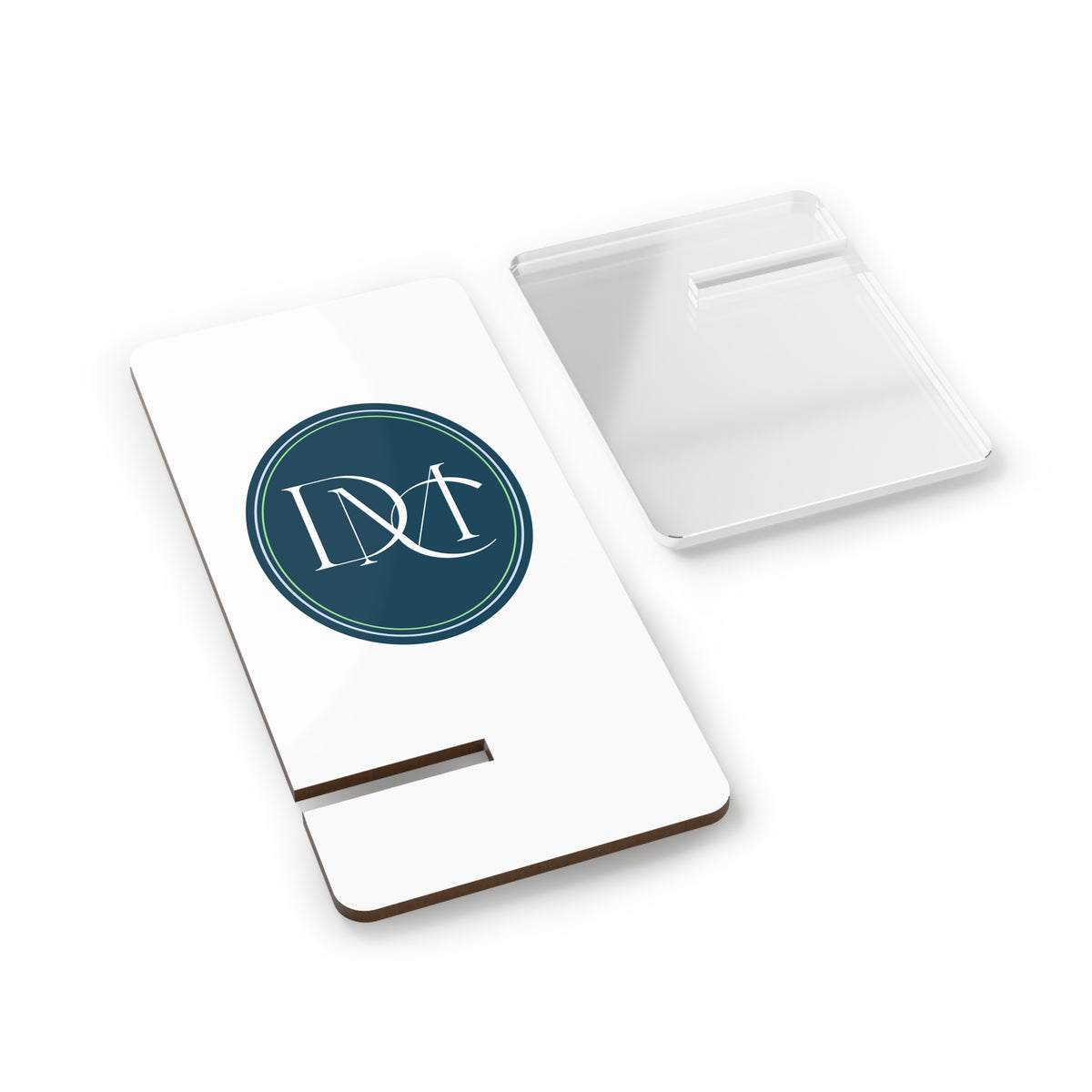 Acrylic Phone Stand with Monogram Logo — Foldable Mobile Display Dock for Smartphones