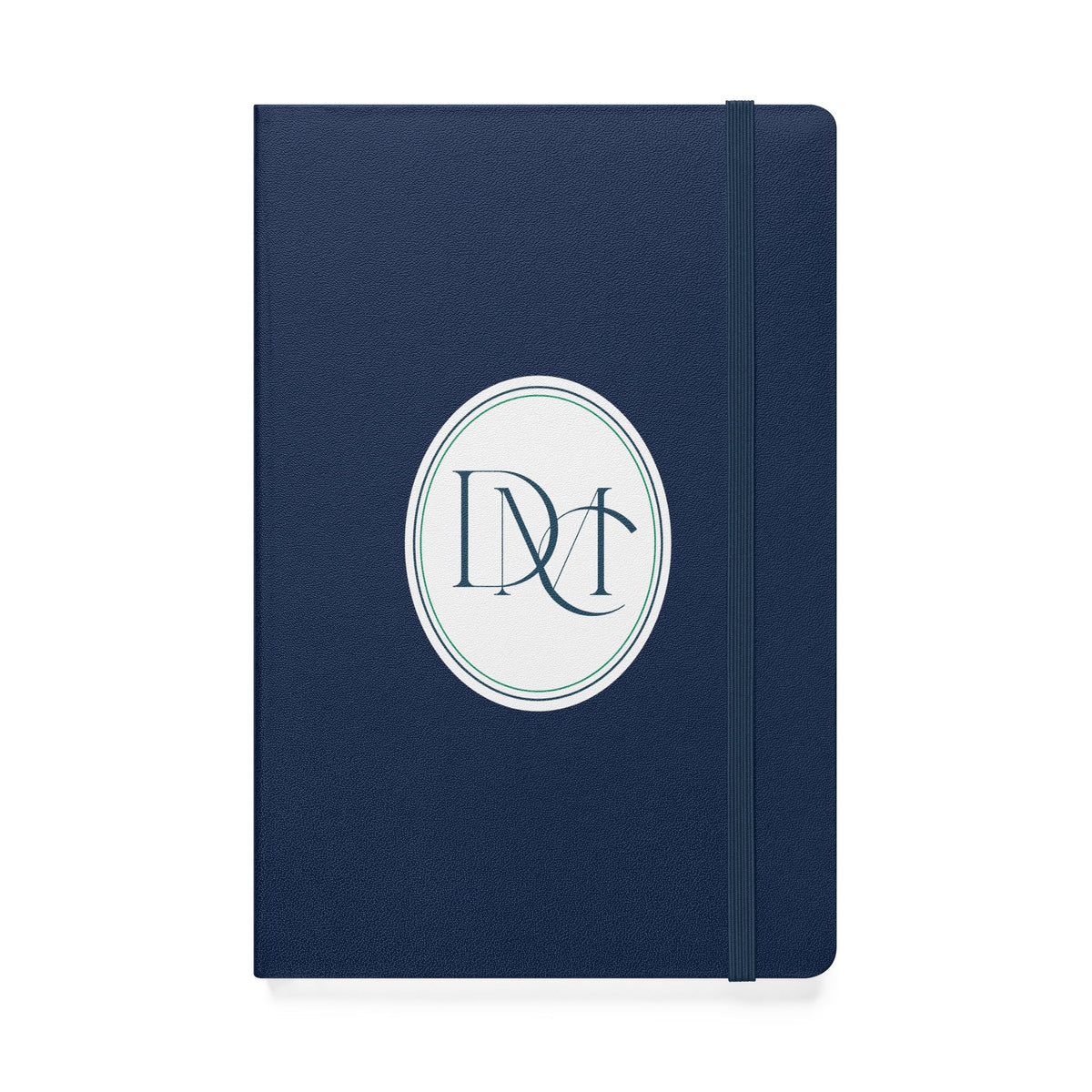 Monogrammed Navy Crest Hardcover Notebook — Personalized Initials Journal