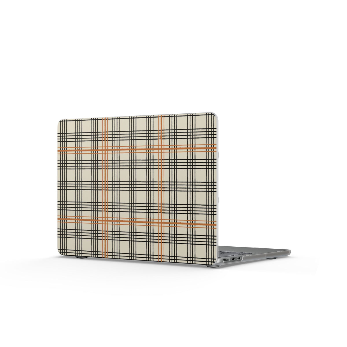 Plaid Matte MacBook Case — Beige & Camel Classic Tartan Laptop Cover