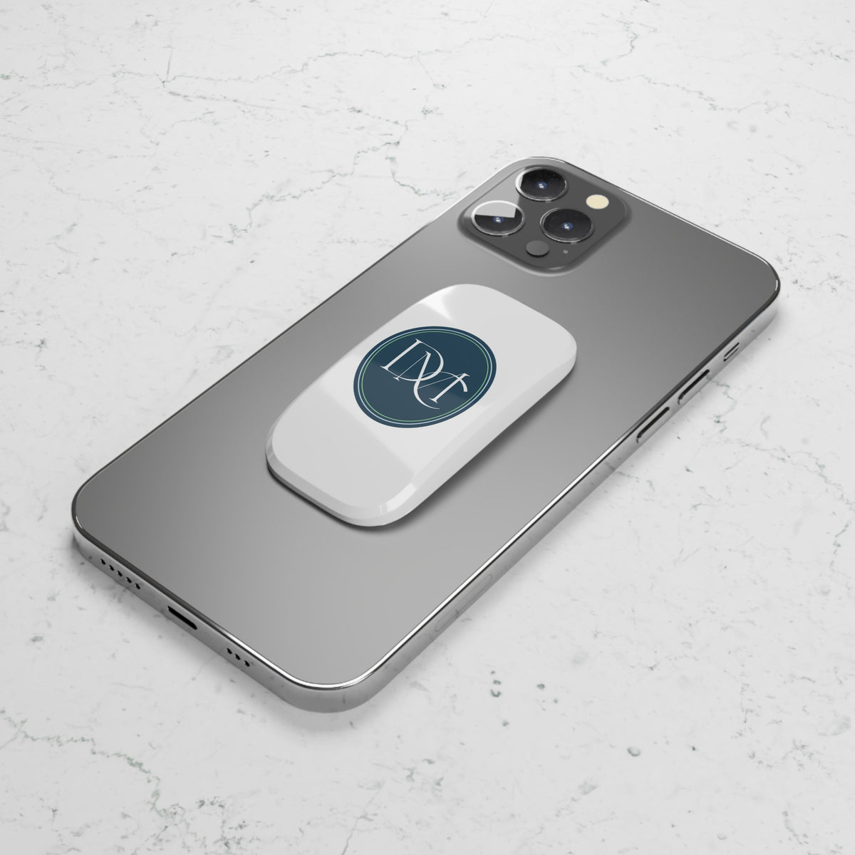 Monogram Oval Phone Grip & Stand — Elegant DNT Initials Design
