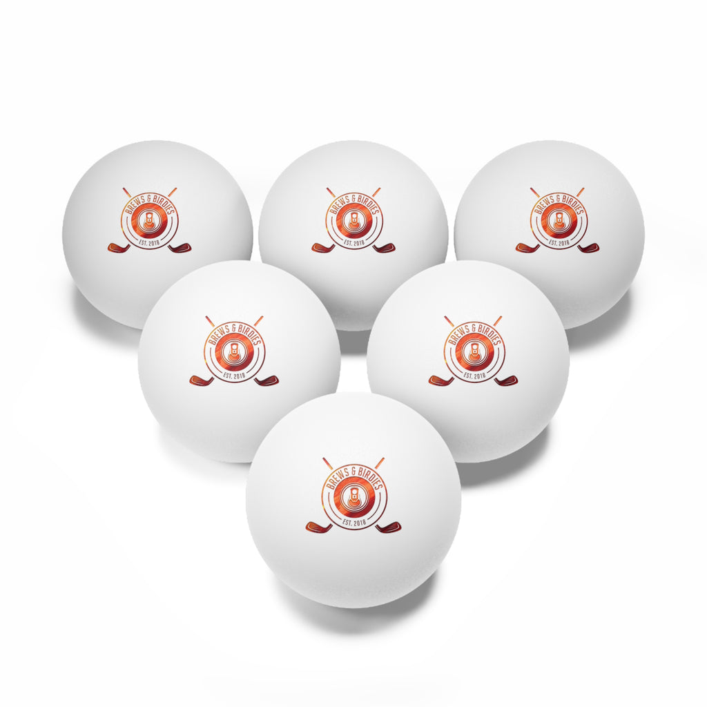 Ping Pong Balls – 'Brews & Birdies' Logo Set (6-Pack)
