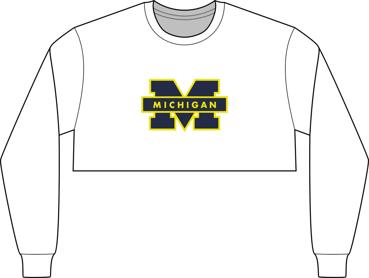 Michigan Logo Crop Long Sleeve Tee
