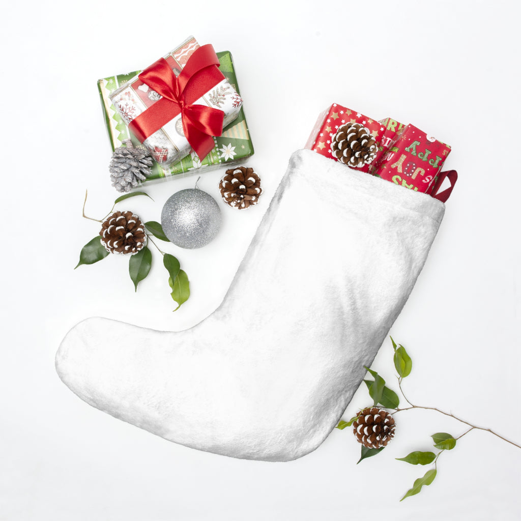Plaid Monogram 'B' Christmas Stocking — Personalized Holiday Stocking