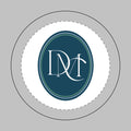 Monogram Oval Phone Grip – Elegant D M Initials in Teal