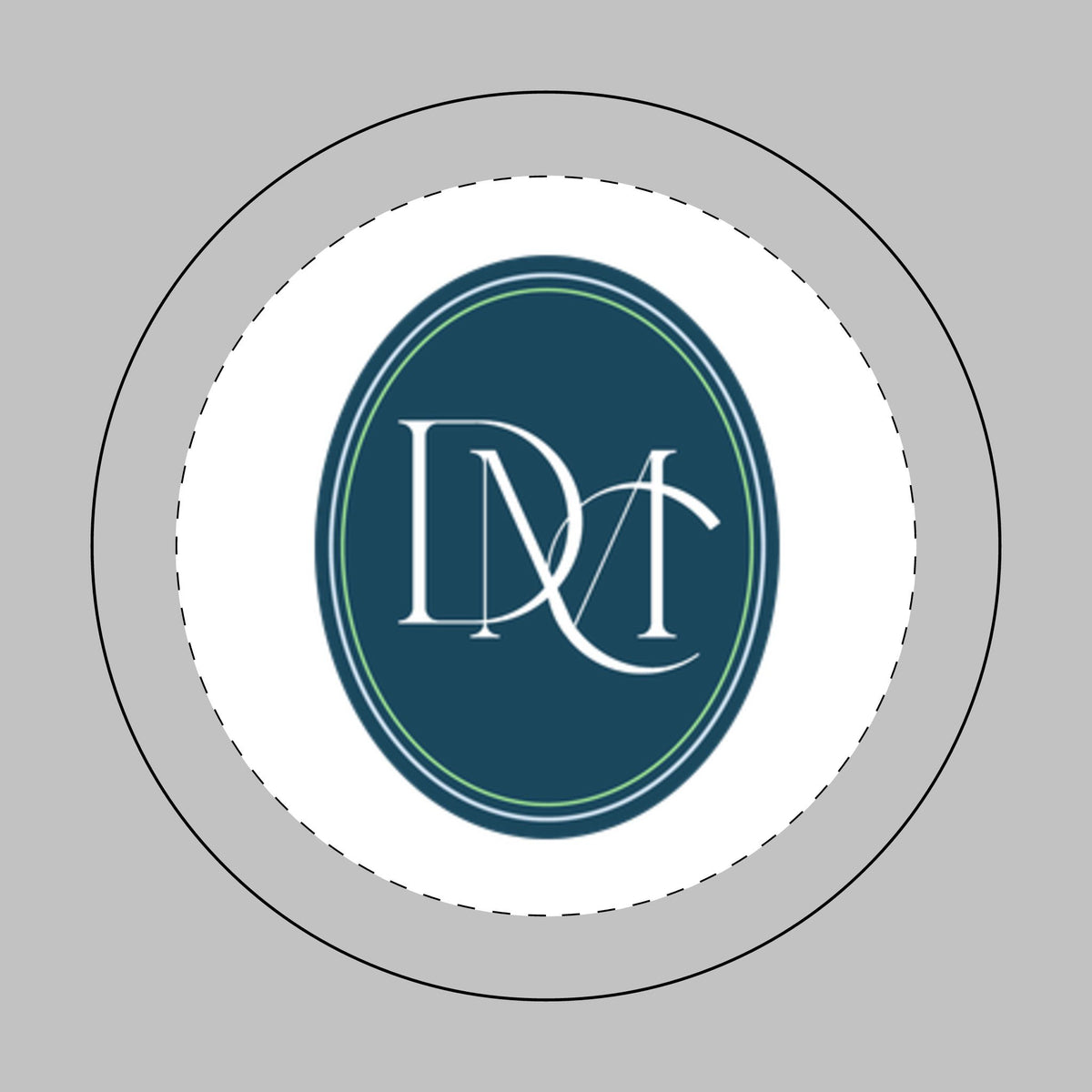 Monogram Oval Phone Grip – Elegant D M Initials in Teal