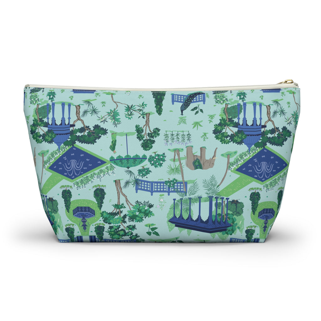 Garden Pavilion Accessory Pouch — Toile Print Cosmetic Bag