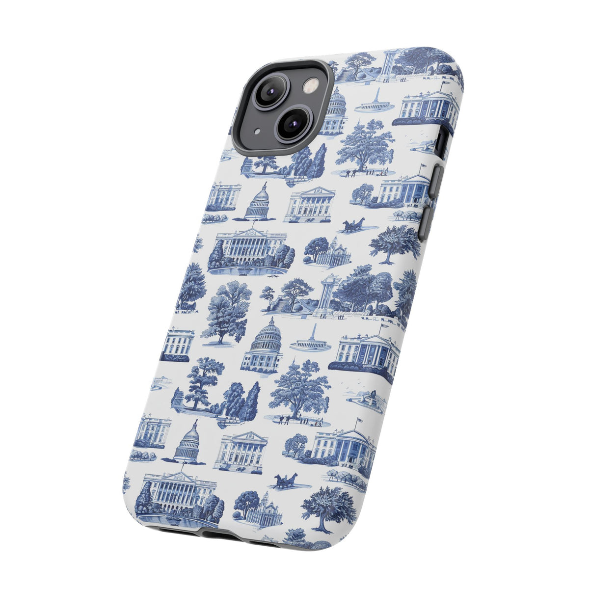 Washington DC Toile Phone Case — Blue Scenic Capitol Protective Tough Case