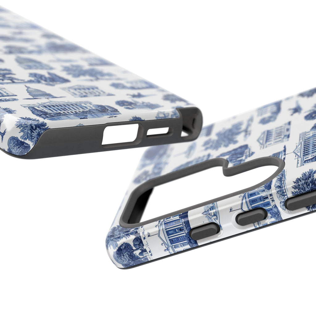 Washington DC Toile Phone Case — Blue Scenic Capitol Protective Tough Case