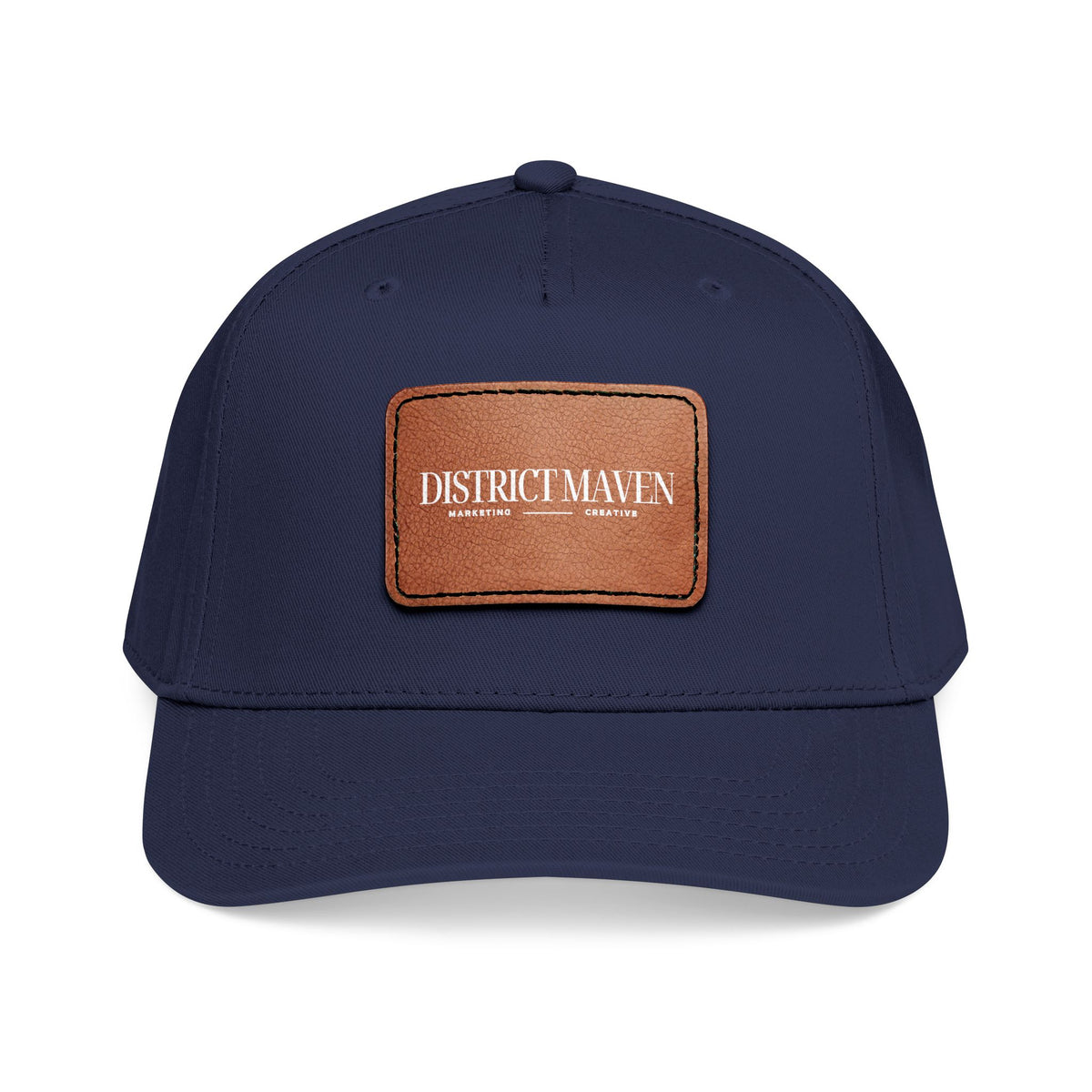 Leather Patch Baseball Cap — 'District Maven' Mid-Profile Cap