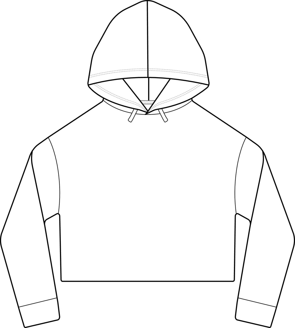 Cropped Women's Laguna Sueded Raw Edge Hoodie with Bold M Logo