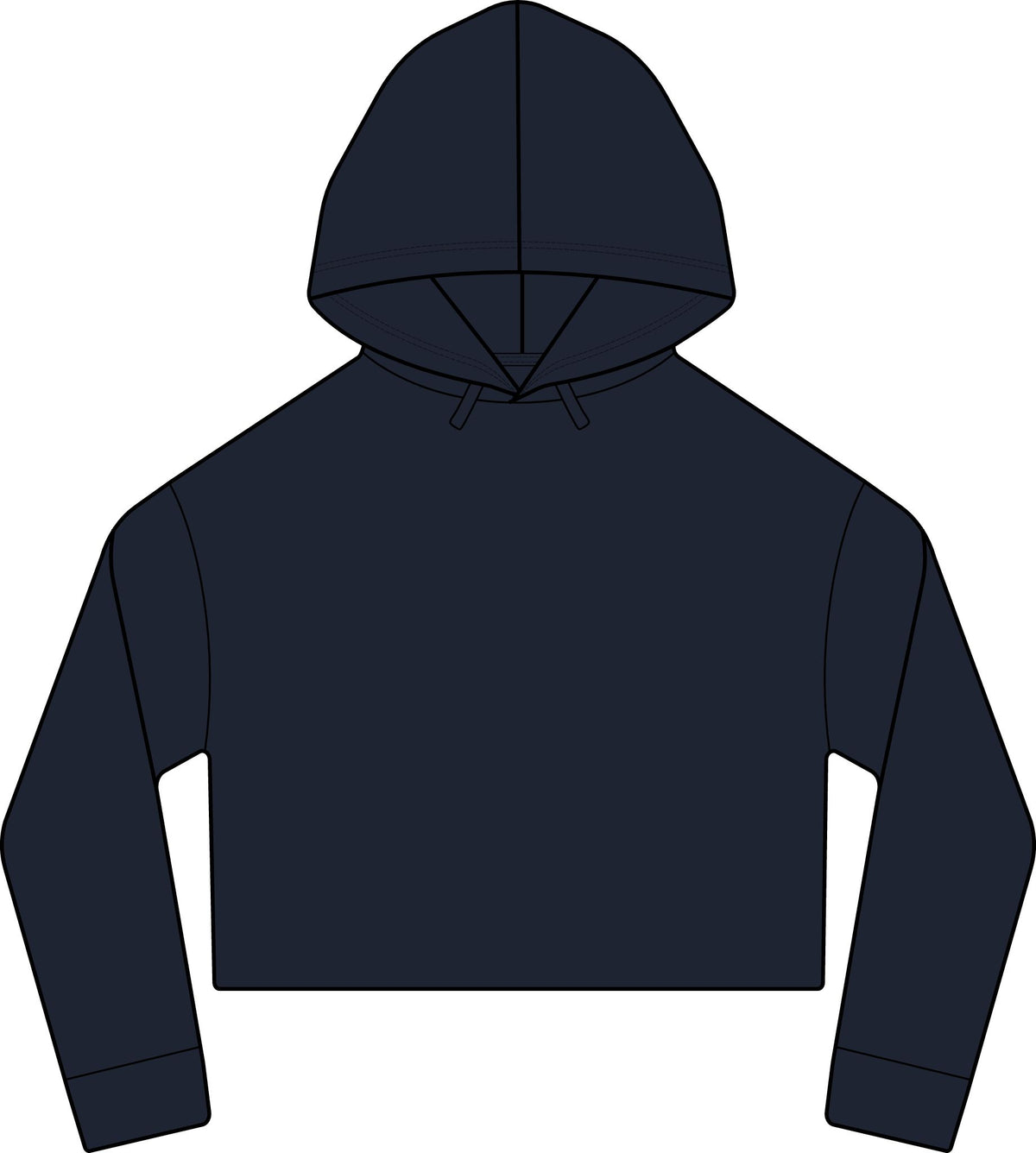 Cropped Women's Laguna Sueded Raw Edge Hoodie with Bold M Logo