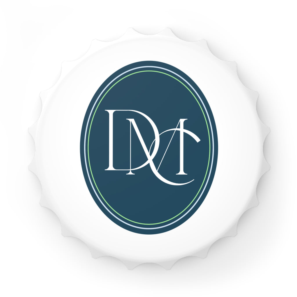 Monogram Bottle Opener — Elegant DM Initials Beer Cap Opener
