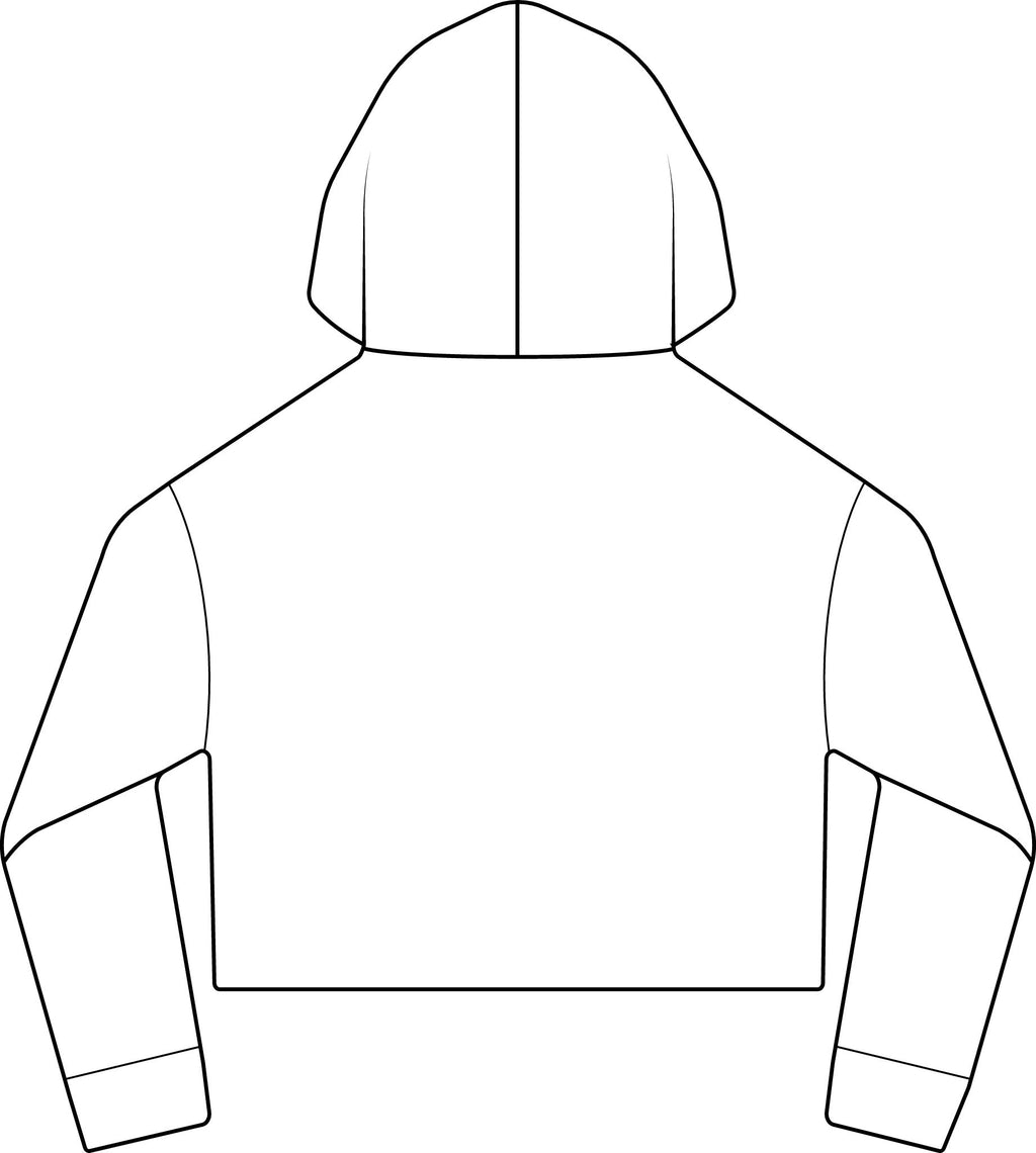 Cropped Women's Laguna Sueded Raw Edge Hoodie with Bold M Logo