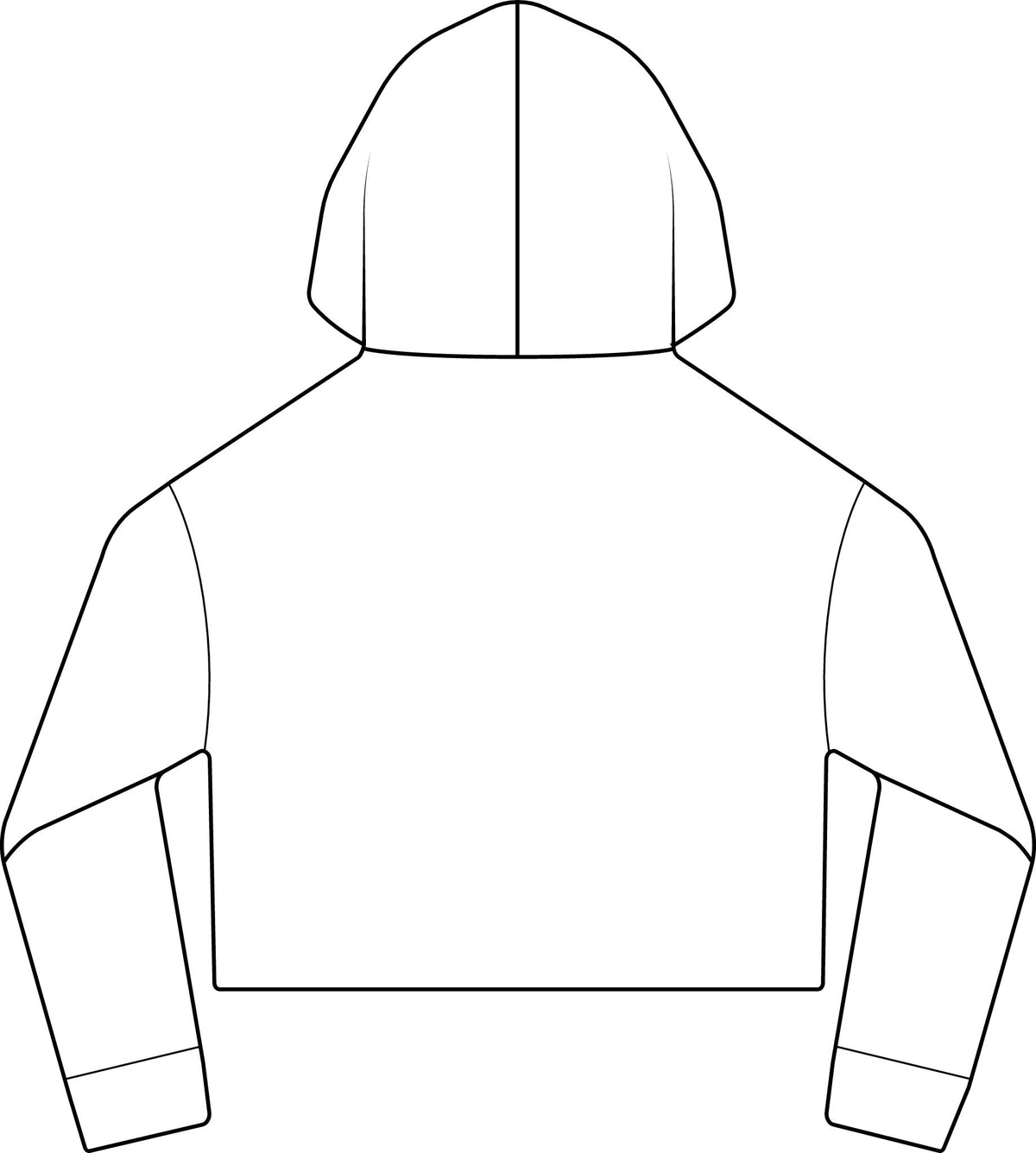 Cropped Women's Laguna Sueded Raw Edge Hoodie with Bold M Logo