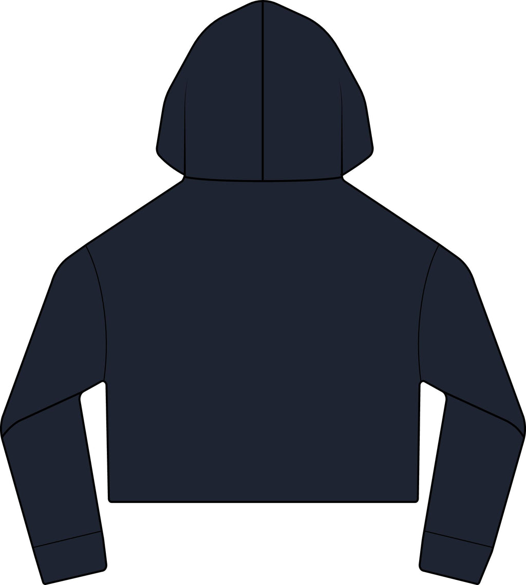 Cropped Women's Laguna Sueded Raw Edge Hoodie with Bold M Logo