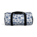 Blue Toile Travel Duffel Bag — Classic Scenic Print Weekender