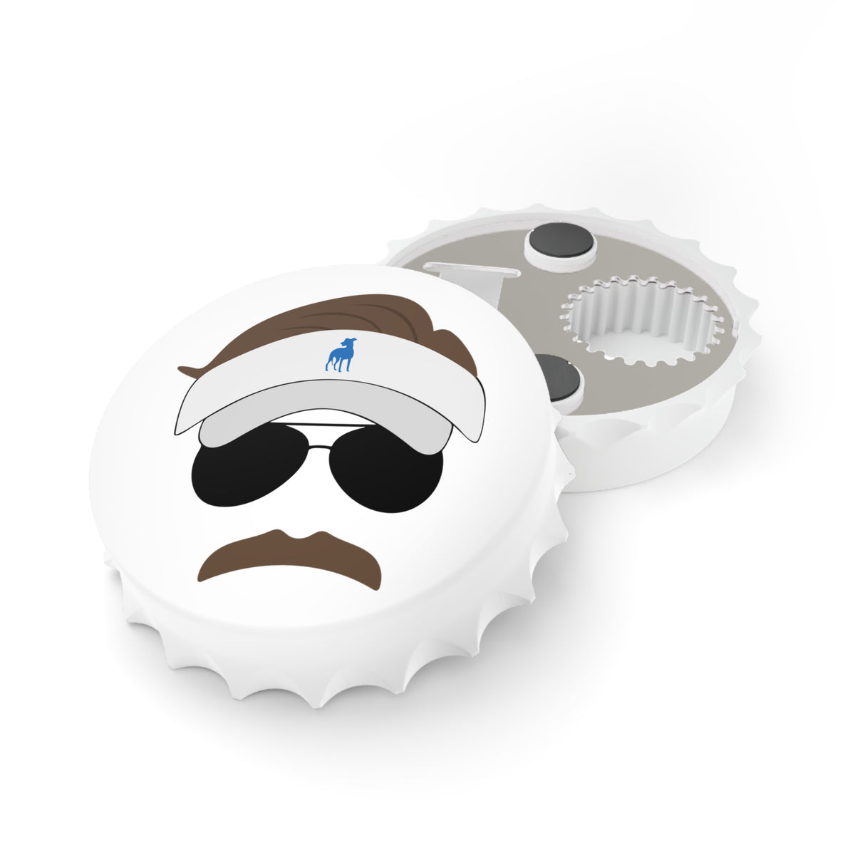 Retro Golfer Bottle Opener – Visor, Sunglasses & Mustache Design