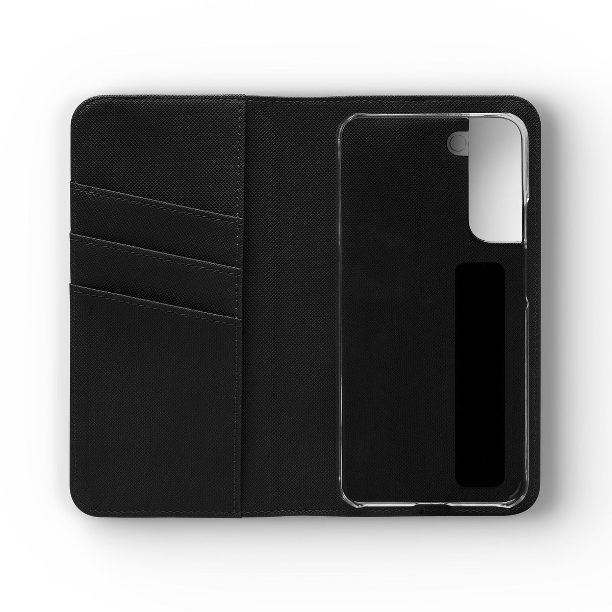 Vintage Toile Flip Phone Case — Blue Scenic Wallet Cover with Card Slots