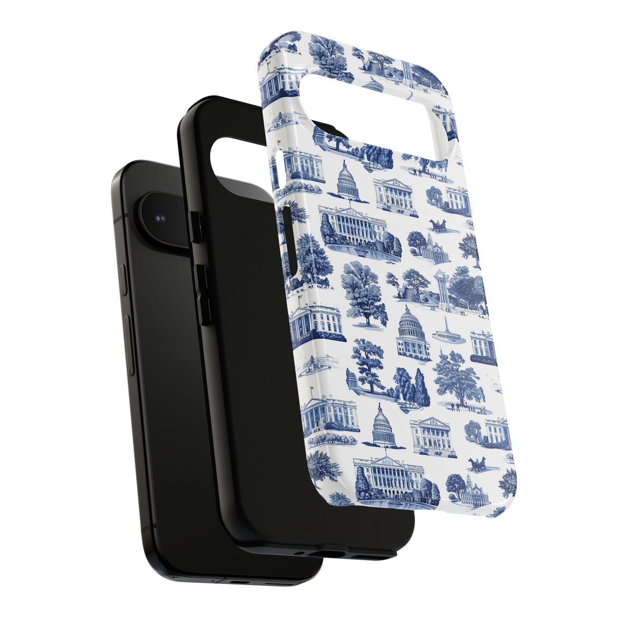 Washington DC Toile Phone Case — Blue Scenic Capitol Protective Tough Case