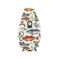 Fish Pattern Zip-Up Bottle Cooler Sleeve – Insulated Neoprene Beer Can Cooler