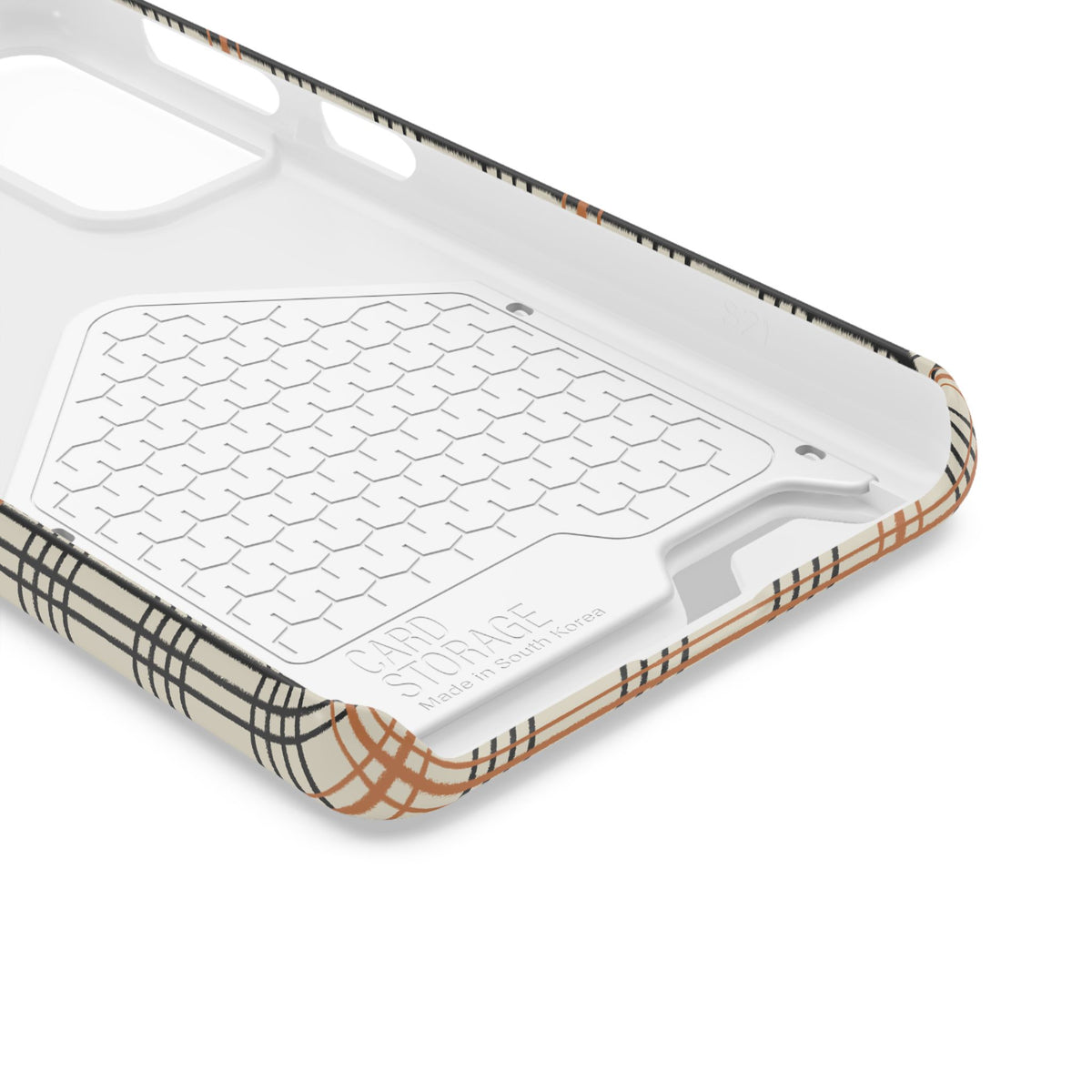 Plaid Card-Holder Phone Case — Slim Protective Wallet Case