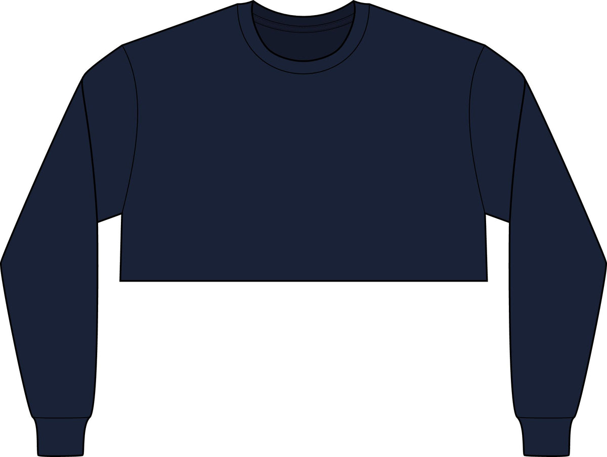 Cropped Long Sleeve Tee - Yellow Block 'M' College Style