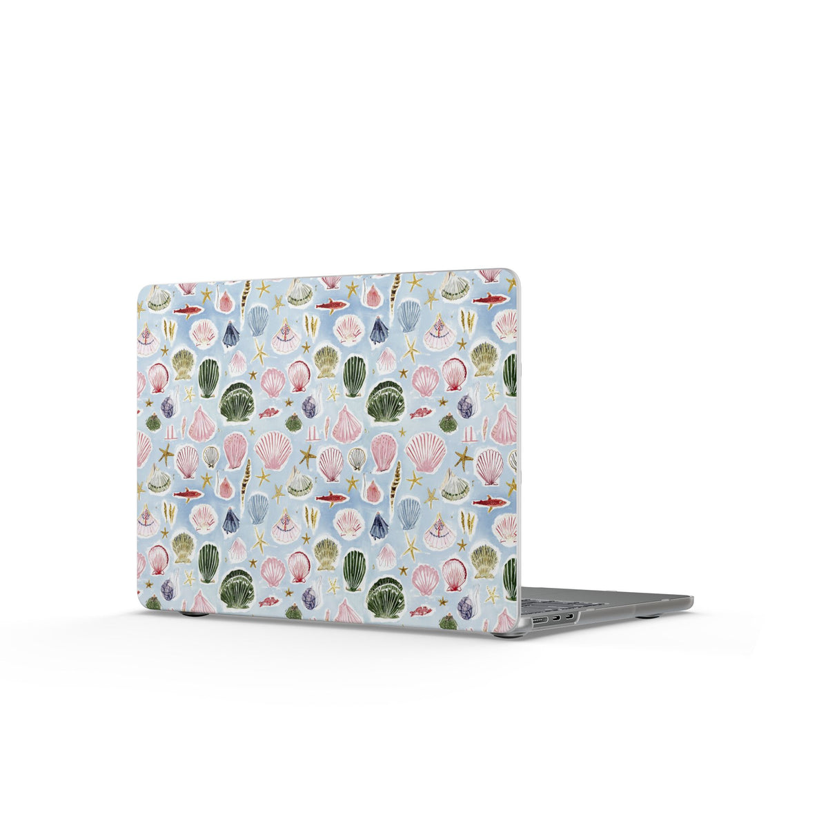 Seashell Pattern Matte MacBook Case — Pastel Beach Shell Laptop Cover