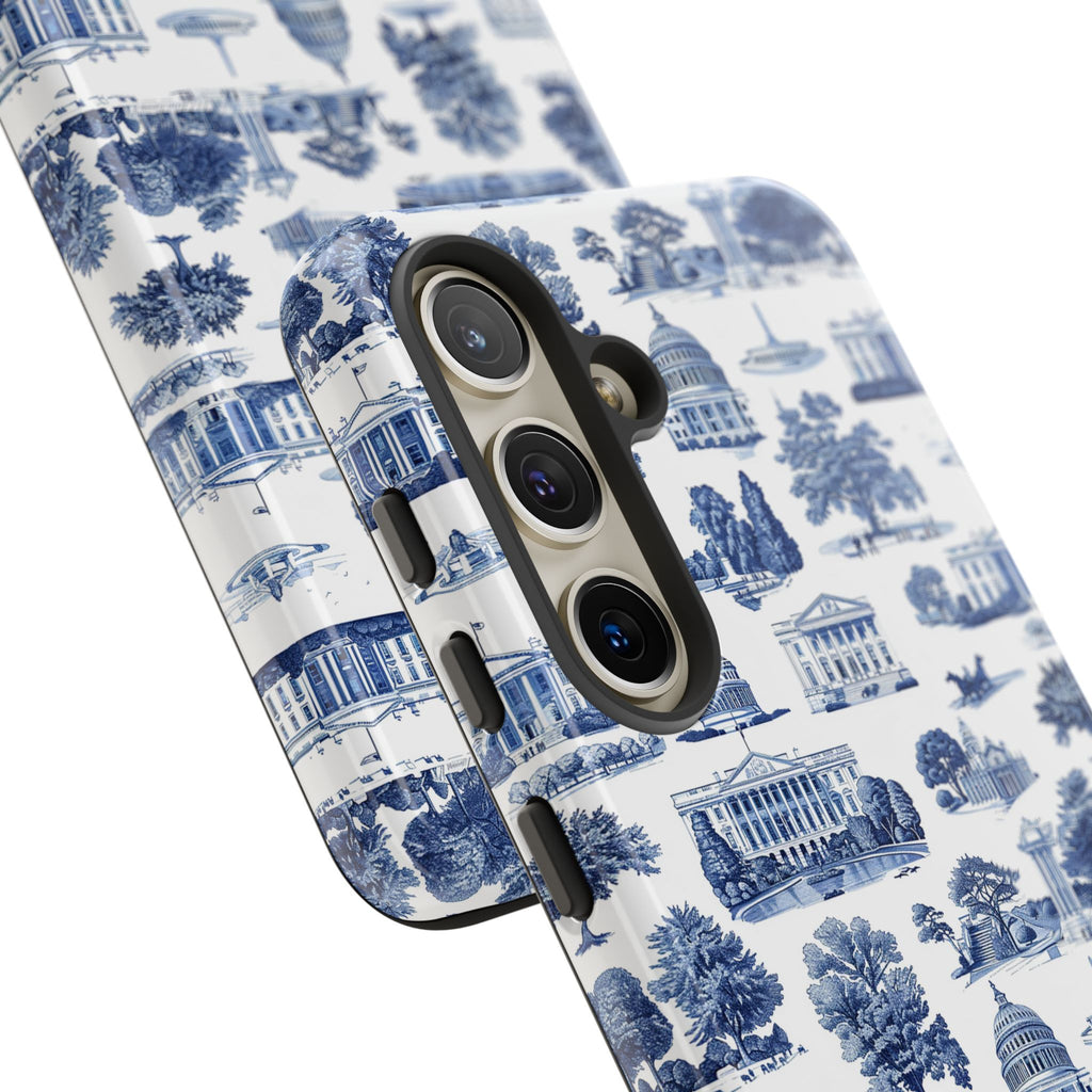 Washington DC Toile Phone Case — Blue Scenic Capitol Protective Tough Case