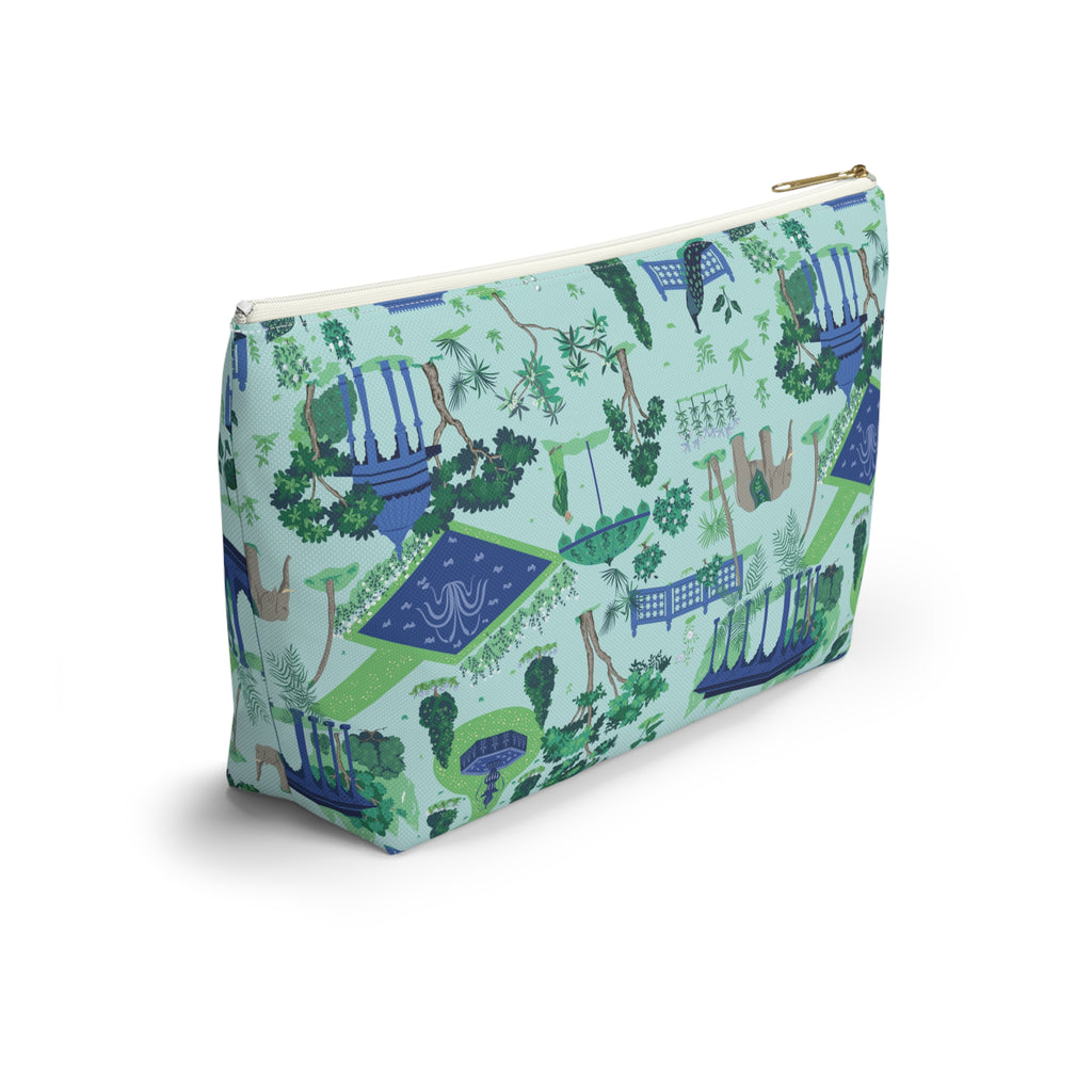 Garden Pavilion Accessory Pouch — Toile Print Cosmetic Bag
