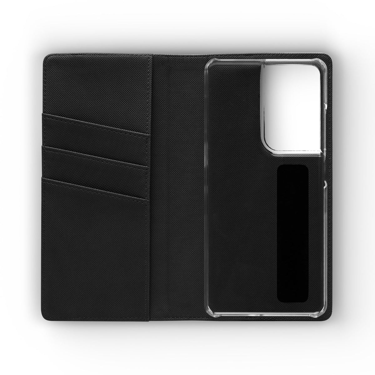 Vintage Toile Flip Phone Case — Blue Scenic Wallet Cover with Card Slots