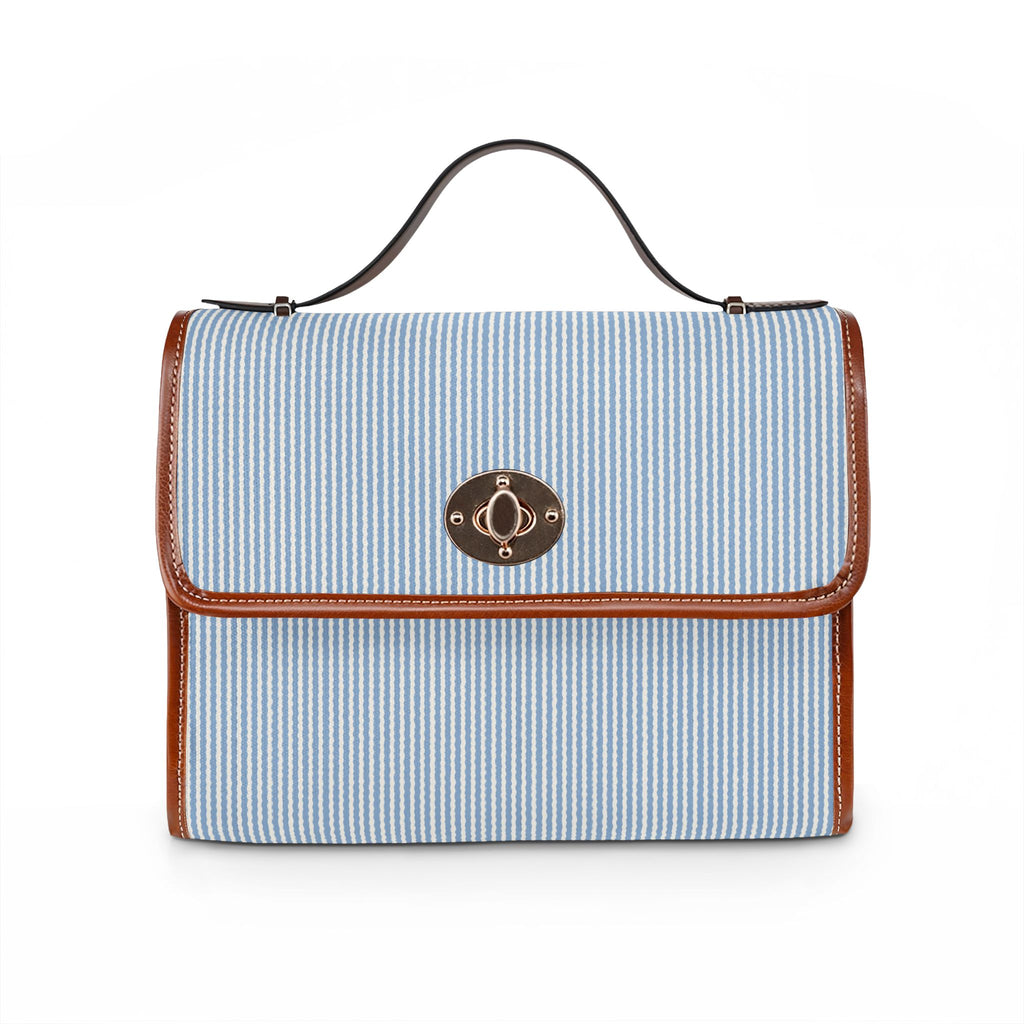 Canvas Satchel — Blue Toile Waterproof Travel Bag