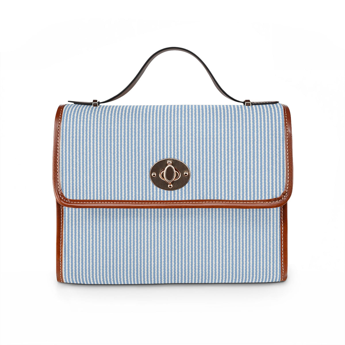 Canvas Satchel — Blue Toile Waterproof Travel Bag