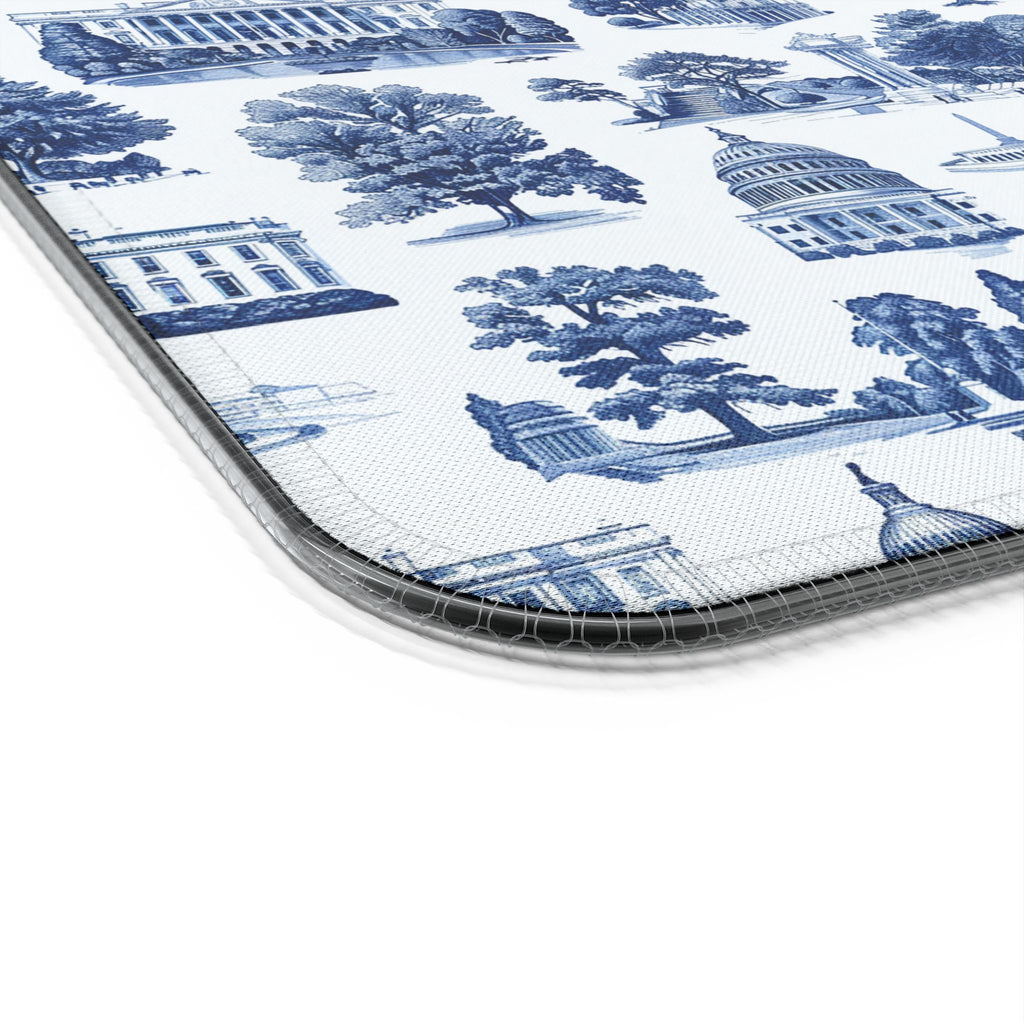 Blue Toile LED Gaming Mouse Pad with Wireless Charger — Extended RGB Desk Mat