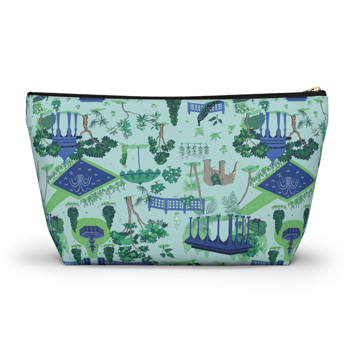Garden Pavilion Accessory Pouch — Toile Print Cosmetic Bag
