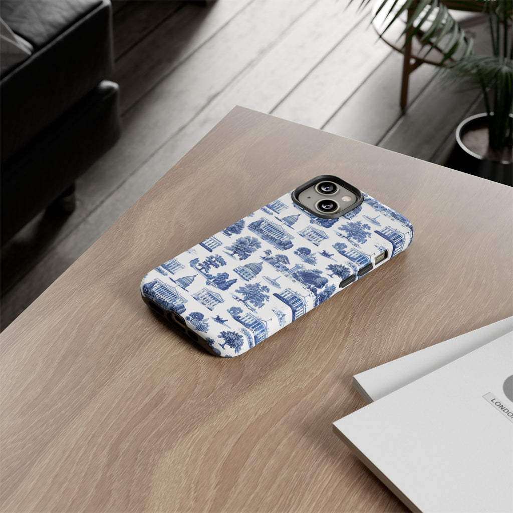 Washington DC Toile Phone Case — Blue Scenic Capitol Protective Tough Case