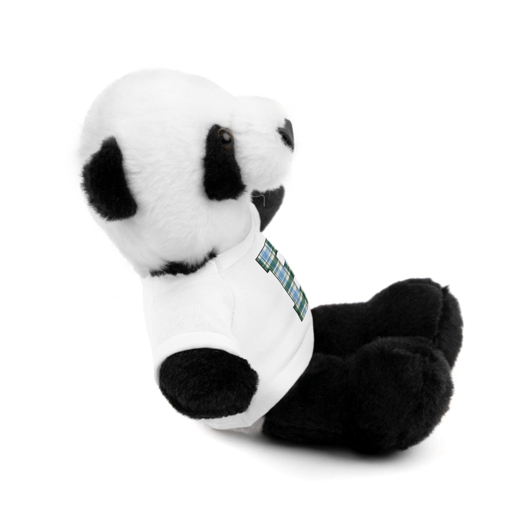 Plush Bear with Plaid Monogram Tee — Personalized Initial 'B' Stuffed Animal Gift