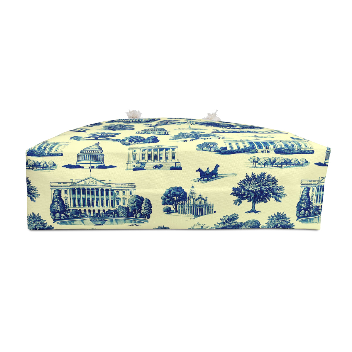 Capitol Toile Weekender Bag — Blue Washington Landmarks Travel Tote