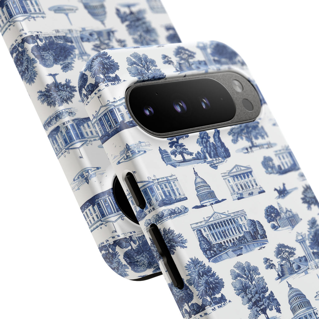 Washington DC Toile Phone Case — Blue Scenic Capitol Protective Tough Case