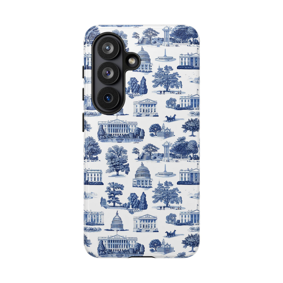 Washington DC Toile Phone Case — Blue Scenic Capitol Protective Tough Case