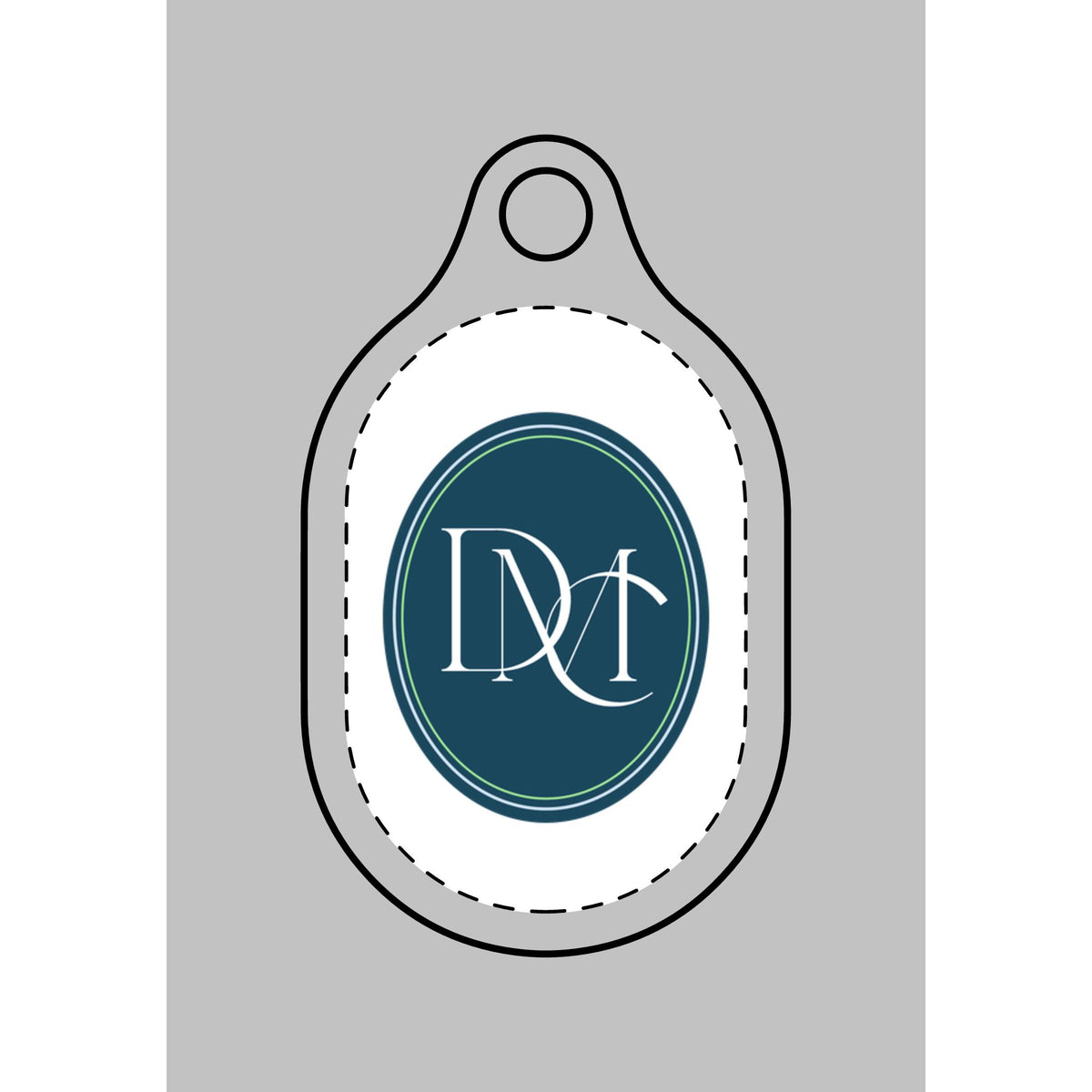 Monogram Oval AirTag Keychain — Personalized Initials Design