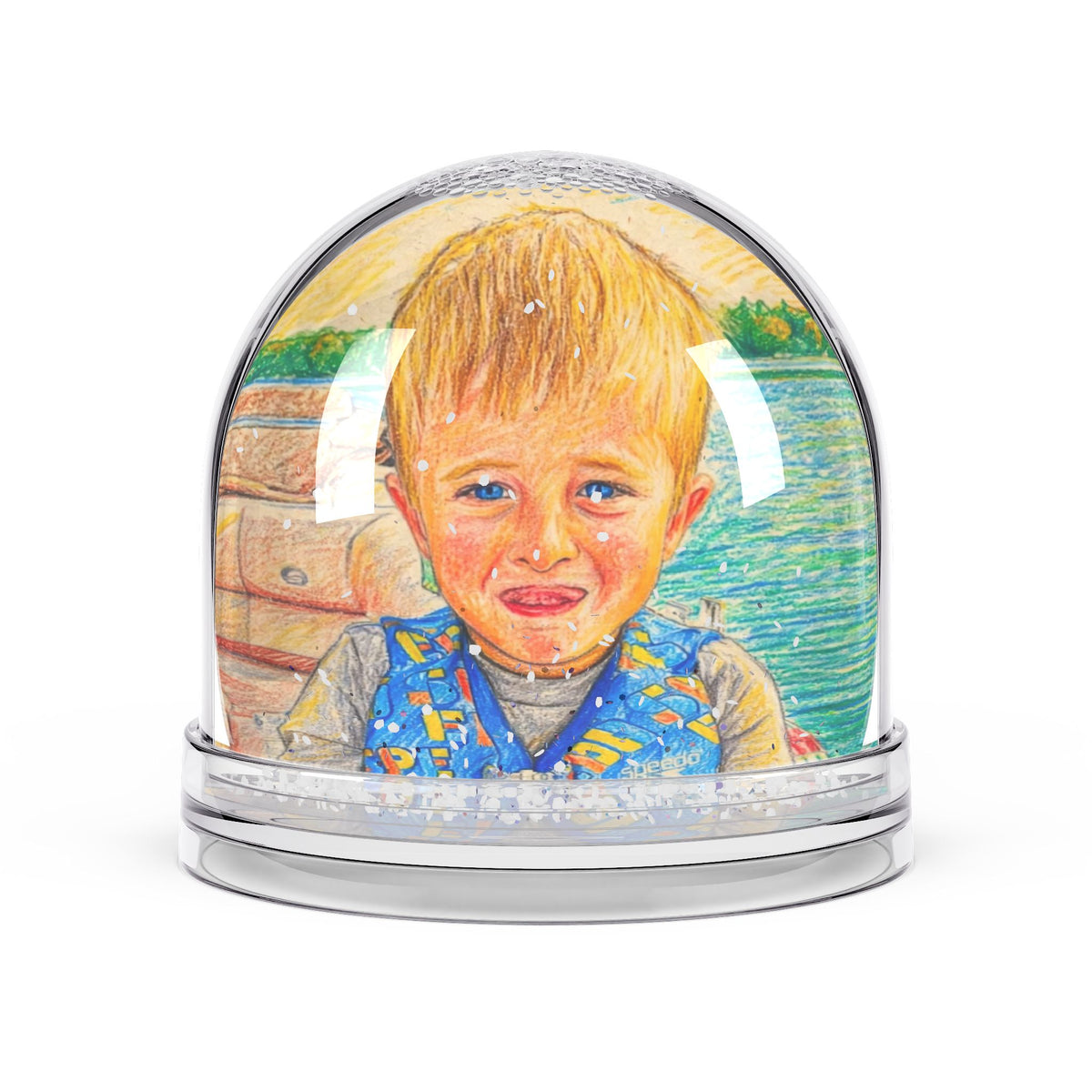 Personalized Photo Snow Globe — Custom Child Portrait Keepsake