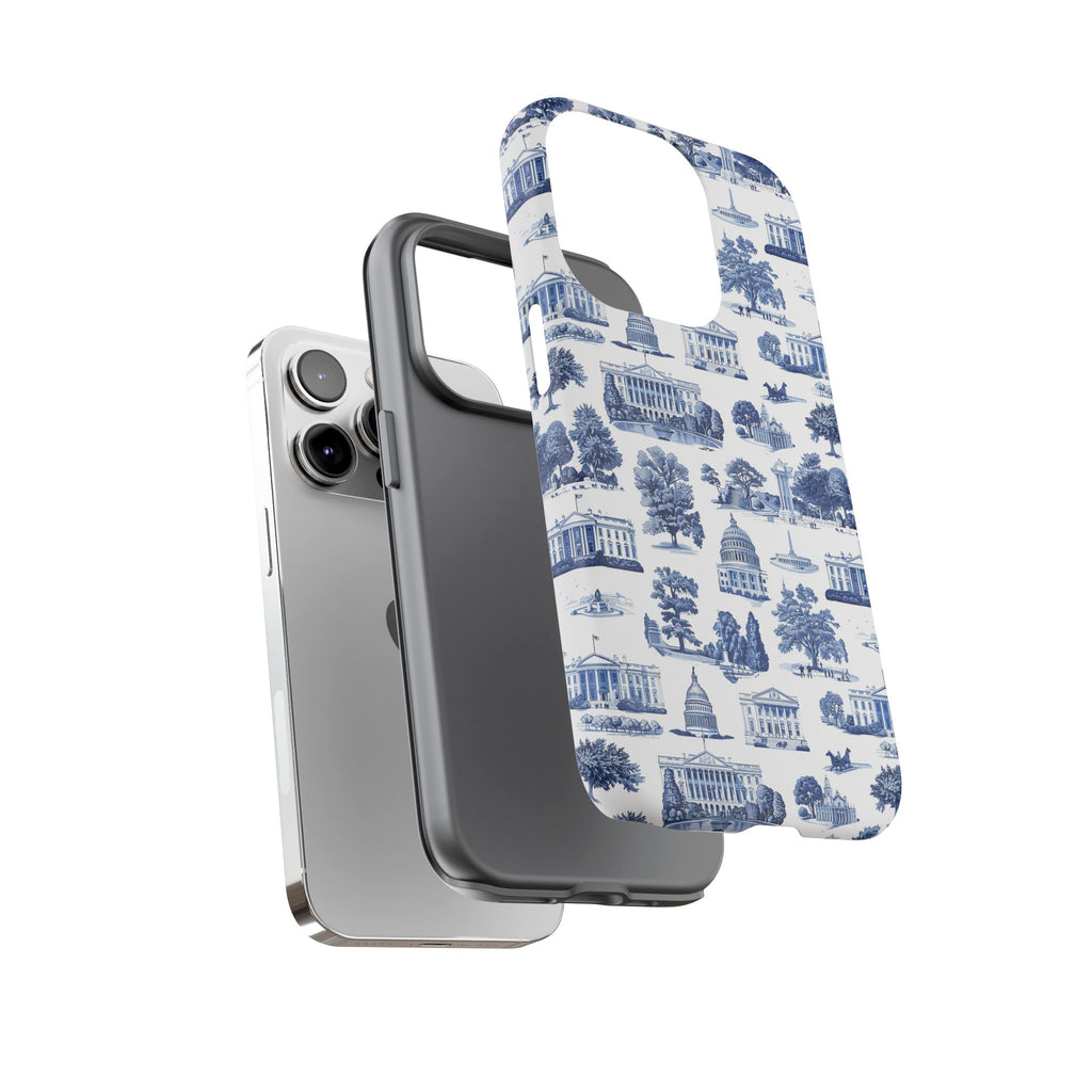 Washington DC Toile Phone Case — Blue Scenic Capitol Protective Tough Case