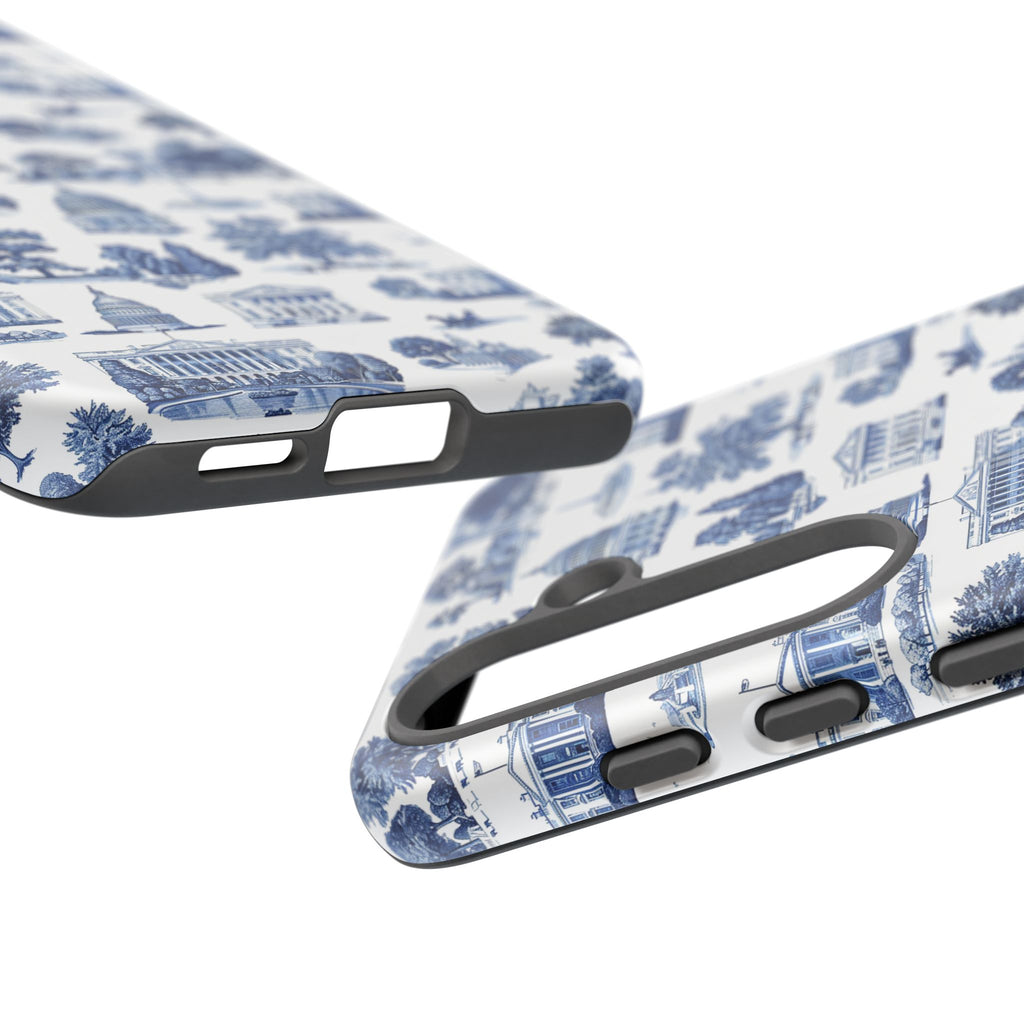Washington DC Toile Phone Case — Blue Scenic Capitol Protective Tough Case