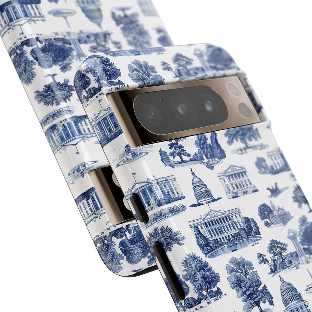 Washington DC Toile Phone Case — Blue Scenic Capitol Protective Tough Case
