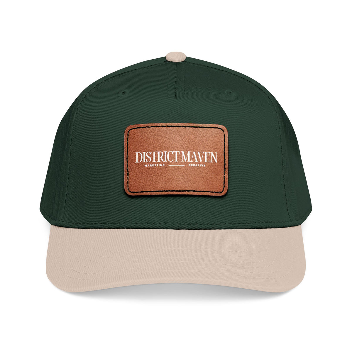 Leather Patch Baseball Cap — 'District Maven' Mid-Profile Cap
